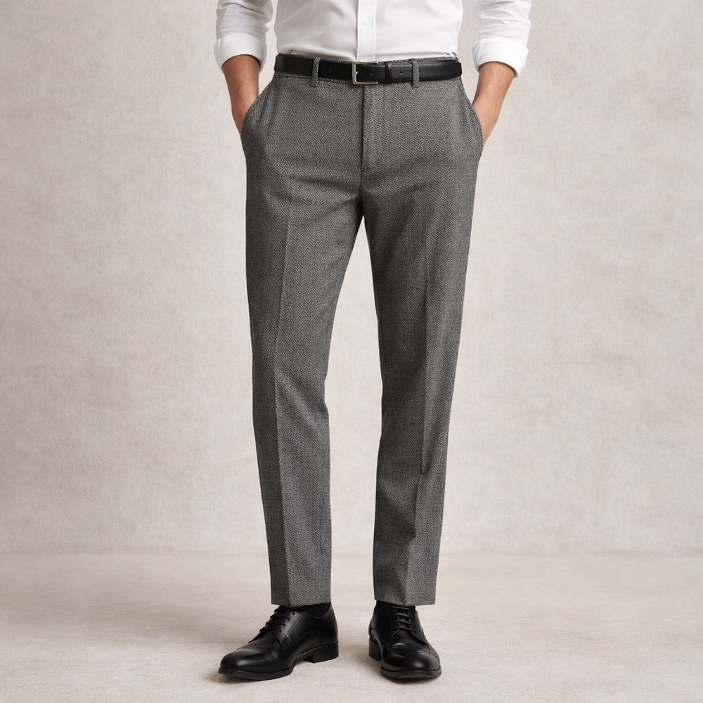 Banana Republic Mason Athletic Tapered Pants 35x32 Gray Herringbone Stretch